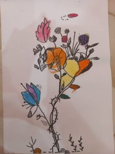 هنر نقاشی کودکانه هنرستان سما مجموعه ماه و ماهی